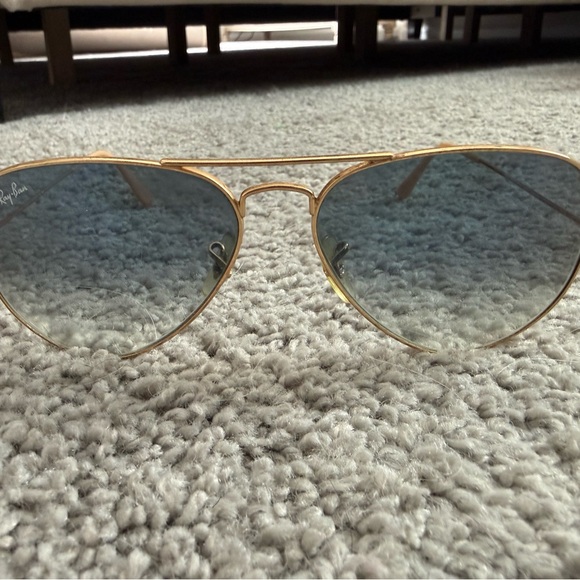 Ray-Ban Accessories - Ray-Ban Gold Frame Sunglasses with Blue Gradient Lenses